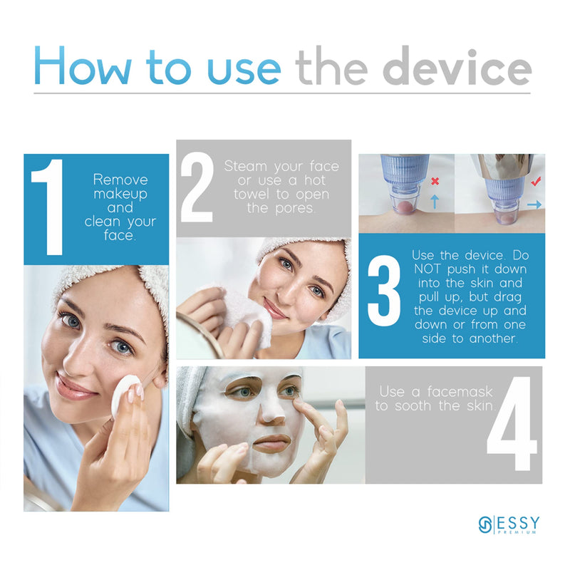 Blackhead Remover Vacuum Pore Cleaner Acne Comedone Extractor Face Pore Vacuum Blackhead Remover Tool Facial Pore Cleanser Sucker Spot Pimple Whitehead Black Head Deep Suction - NewNest Australia