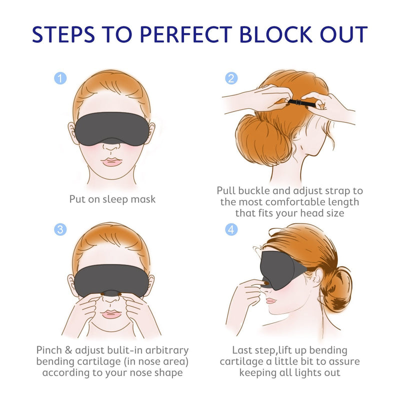Mavogel Cotton Sleep Eye Mask - Updated Design Light Blocking Sleep Mask, Soft and Comfortable Night Eye Mask for Men Women, Eye Blinder for Travel/Sleeping/Shift Work, Includes Travel Pouch, Grey - NewNest Australia