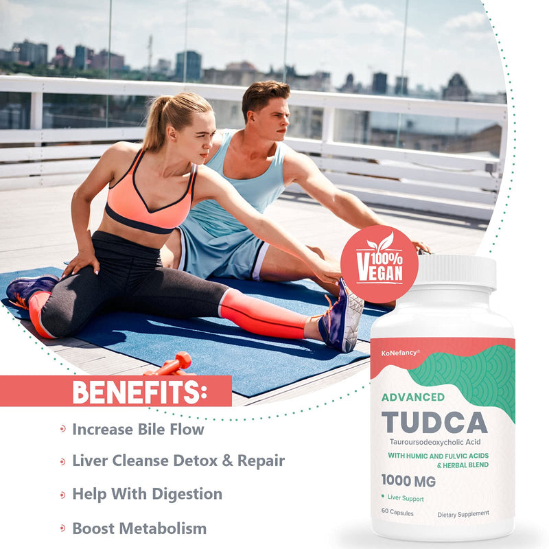 TUDCA Liver Supplements 1000 mg-Bile Salts for Liver Cleanse Detox-Milk Thistle Herbal Blend with Fulvic and Humic Acid for Liver,Digestive Health,60 Vegan Capsules(Pack of 1) 60 Count(Pack of 1) - NewNest Australia