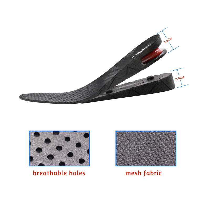 Height Increase Insoles 2-Layer 2 inch Air Cushion Taller Shoes Insoles Heel Insert for Men and Women by ERGOfoot 2 Layer - NewNest Australia