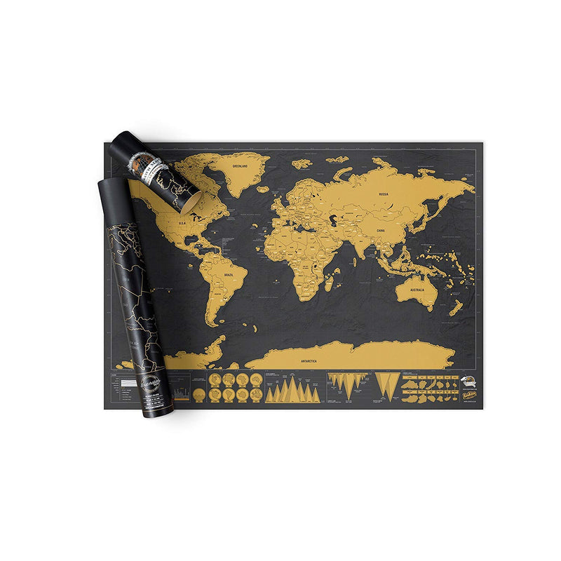 NewNest Australia - Scratch off Map World Poster Deluxe Edition - Personalized Scratchable Map of the World - Designed and Manufactured in the UK 