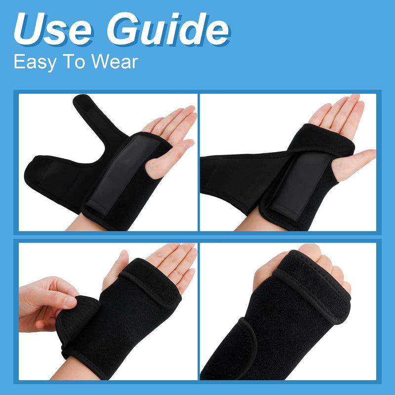 Opopark Wrist Support Brace, Adjustable Breathable Wrist Strap Reversible Wrist Brace Wrist Protectors for Carpal Tunnel Syndrome, Arthritis and Tendonitis(Black-Left) - NewNest Australia