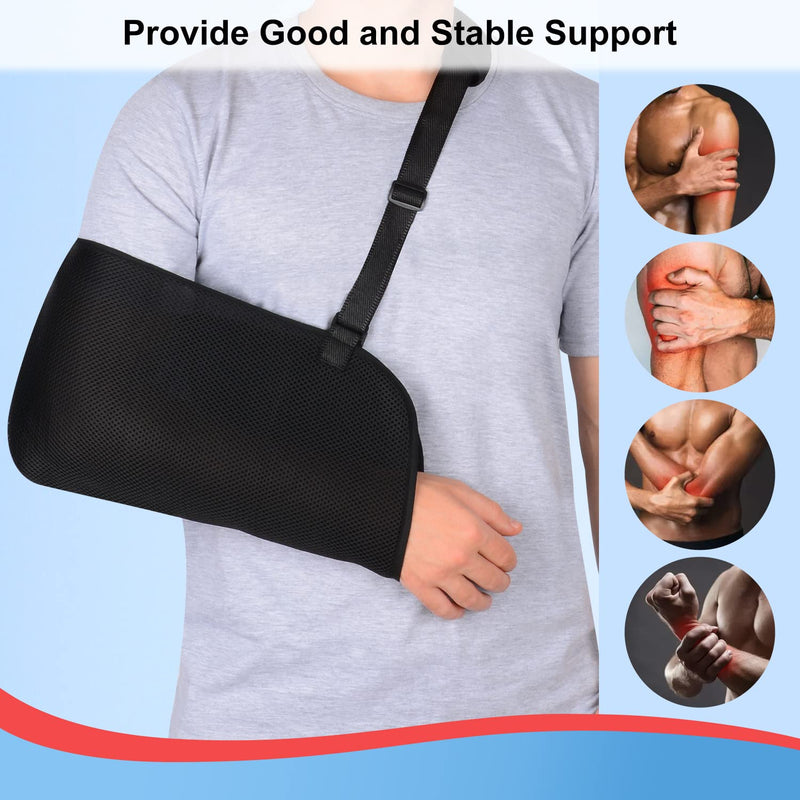 supregear Arm Sling, Adjustable Mesh Shoulder Immobilizer Arm Sling for Shower Breathable Medical Shoulder Elbow Support for Women Men, Fits Left/Right Arm, Black - NewNest Australia