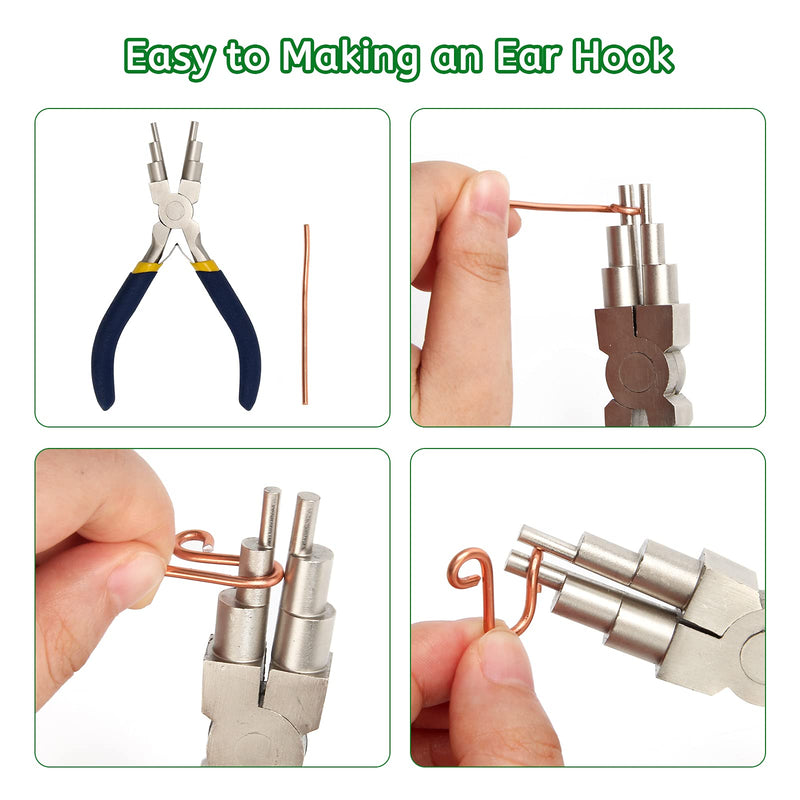 6 In 1 Bail Making Pliers, Coolrunner 6 Step Wire Looping Pliers With Anti Slip Handle Bail Making Pliers for Jewelry Making Wire Bending Tool for Bending 3-10mm Bails, Loops, Hooks, Jump Rings Blue - NewNest Australia