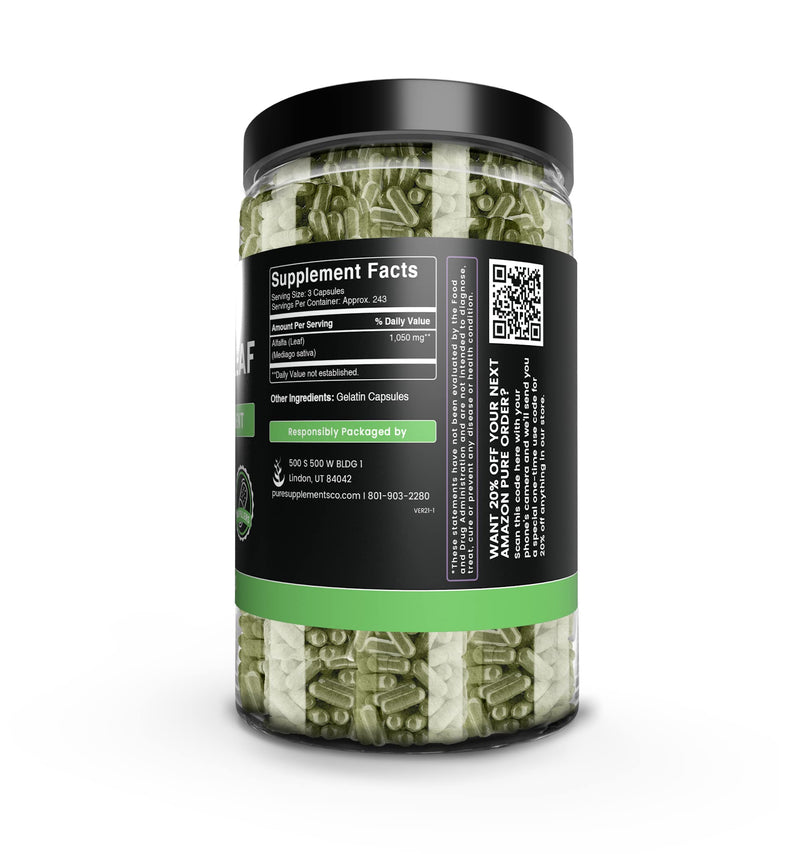 Pure Original Ingredients Alfalfa Leaf (730 Capsules) No Magnesium Or Rice Fillers, Always Pure, Lab Verified 1050 mg - NewNest Australia