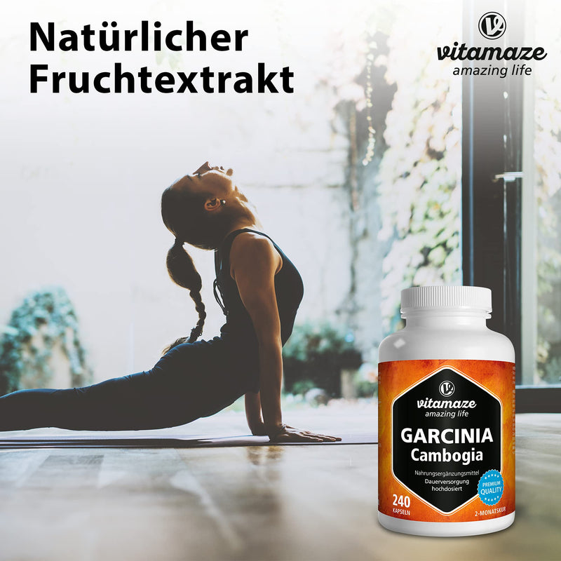 Garcinia Cambogia High-Dosed + Choline, For The Metabolism, Garcinia Extract With 60% Hca From Malabar Tamarins, 240 Capsules For 2 Months, Food Supplement Without Additives, Made In Germany - NewNest Australia