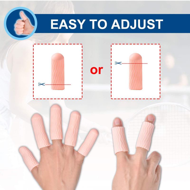 Finger Cots, Gel Finger Tips Protector, Finger Covers (14PCS, L size), New Material (Latex-Free), Finger Sleeves Great for Finger Cracking, Dermatitis, Psoriasis, Hand Eczema and More. Beige(L SIZE) - NewNest Australia