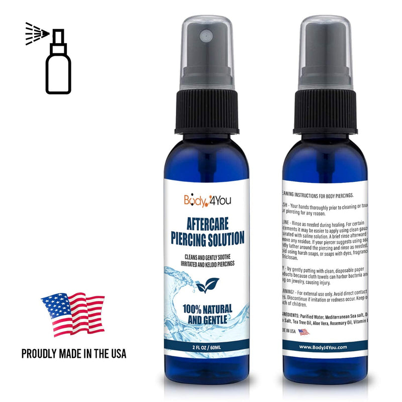 BodyJ4You Piercing Aftercare Cleanser Saline Spray Wash Skincare Solution Mist (60ml) - NewNest Australia