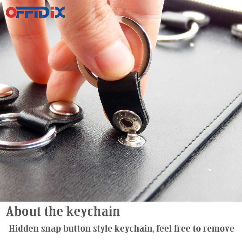 OFFIDIX Portable Zippered Key Case,Leather Portable Key Cabinet 24 Key Hooks Key Organizer,Manager & Landlord Key Holder, Business Padfolio for Real Estate Sales,Hotel Executives, Car Service C-medium (24 Key Chains) - NewNest Australia