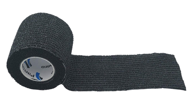 PintoMed - 3 BEIGE + 3 BLACK Cohesive Bandage Stretched 6 Rolls x 5cm x 4.5m Self-adhesive Flexible Bandages, Professional Quality, First Aid Sports Wrap Bandages - Pack of 6 - NewNest Australia