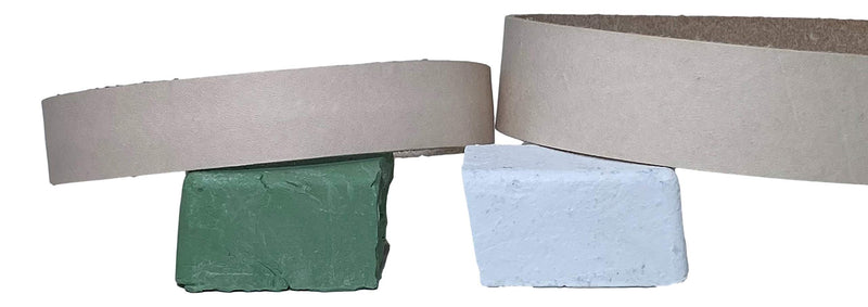 3/4" x 12" And 1" x 18" Leather Strop Combo Pack - Fits Ken Onion Worksharp WSKTSKO And Ken Onion Blade Grinder Attachment WSSO81112. Green and White Compounds Included - NewNest Australia