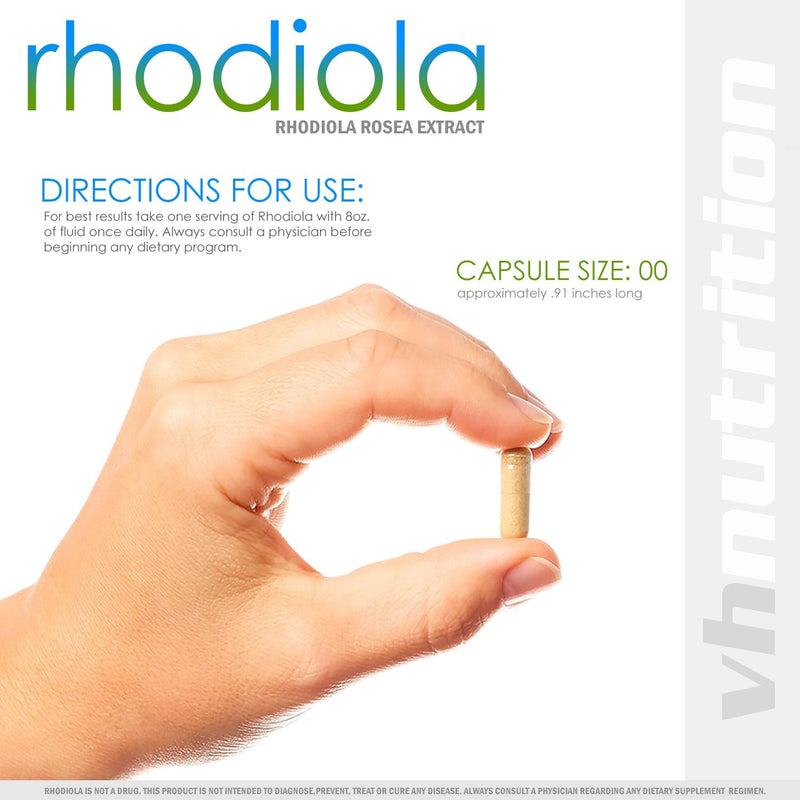 VH Nutrition | Rhodiola Rosea Supplement | 700 mg Rhodiola Extract Capsules | Adrenal Support and Cortisol Manager | 60 Day Supply - NewNest Australia