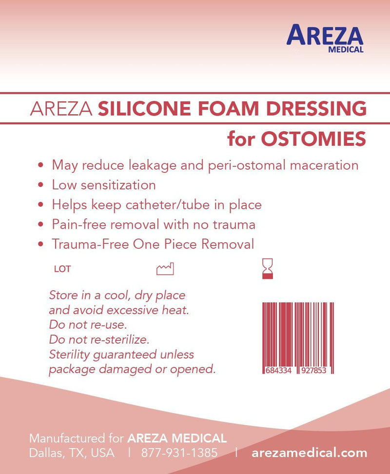 Ostomy Site Dressing: Silicone Foam (Round) May Help Secure Ostomy Tubes, Absorb Leakage, and Reduce Irritation Around Ostomies; 5 Per Box - NewNest Australia