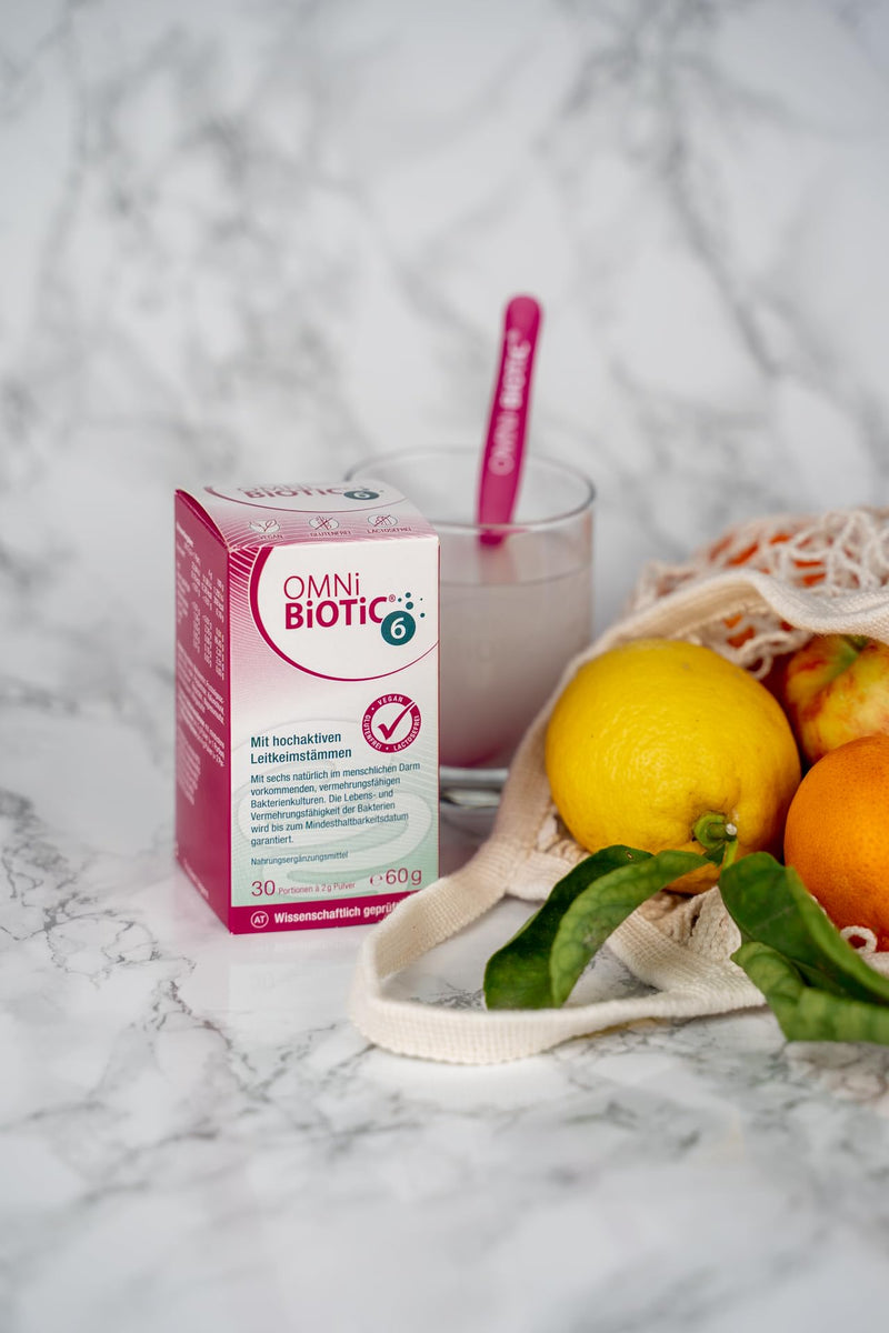 Omni Biotic 6 | Glass | 30 Servings (60G) | 6 Bacterial Strains | 4 Billion Germs Per Daily Dose | Powder | With Inulin | Vegan | Gluten Free | Lactose Free | For Daily Use - NewNest Australia