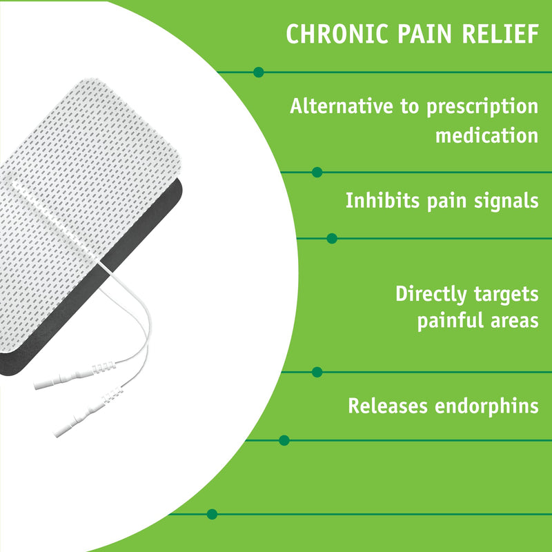 Med-Fit TENS Self-Adhesive Pads - 16 Pads (4 Packs) - Long-lasting 5cm x 10cm TENS pads - For Pain Relief & Pain Management - Ideal for Back, Muscle & Joint Pain - Compatible with Most TENS Machines - NewNest Australia