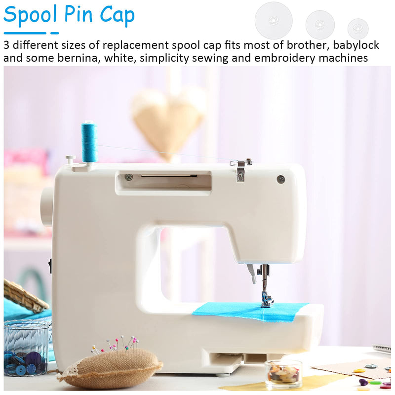 Spool Cap Sewing Machine Spool Pin Cap Small Medium Large Replacement Spool Cap Compatible with Brother, Babylock Sewing and Embroidery Machines, 45 mm, 35 mm and 25 mm, White (6 Pieces) 6 - NewNest Australia