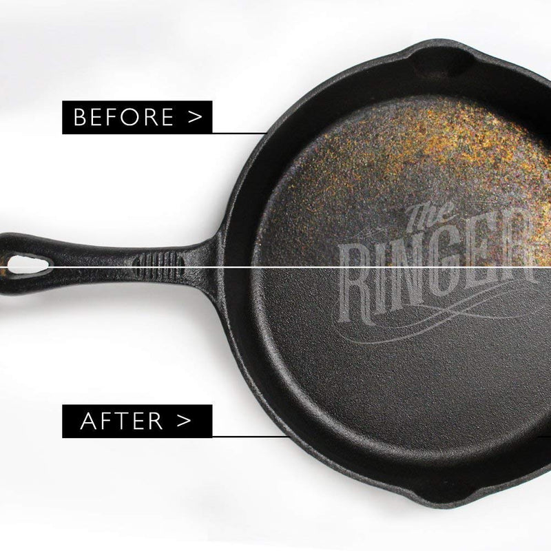 The Ringer - The Original Stainless Steel Cast Iron Cleaner, Patented XL 8x6 Inch Design - NewNest Australia