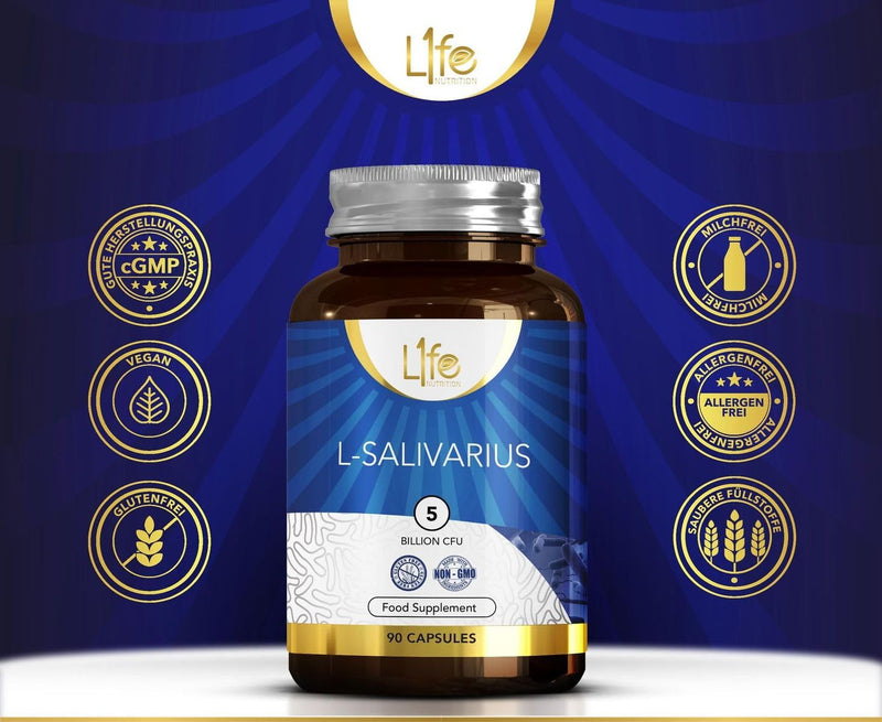 Ln Lactobacillus Salivarius | 90 Lactobacillus Salivarius Probiotic Capsules - 5 Billion Kbu L Salivarius Per Capsule | Probiotics | Gmo-Free, Gluten And Allergen Free | Made In Uk - NewNest Australia