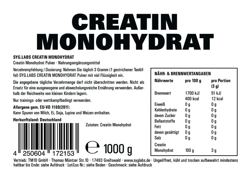 Creatine monohydrate powder - 1000g - 1kg - pure creatine monohydrate - vegan - without additives 1kg (pack of 1) - NewNest Australia