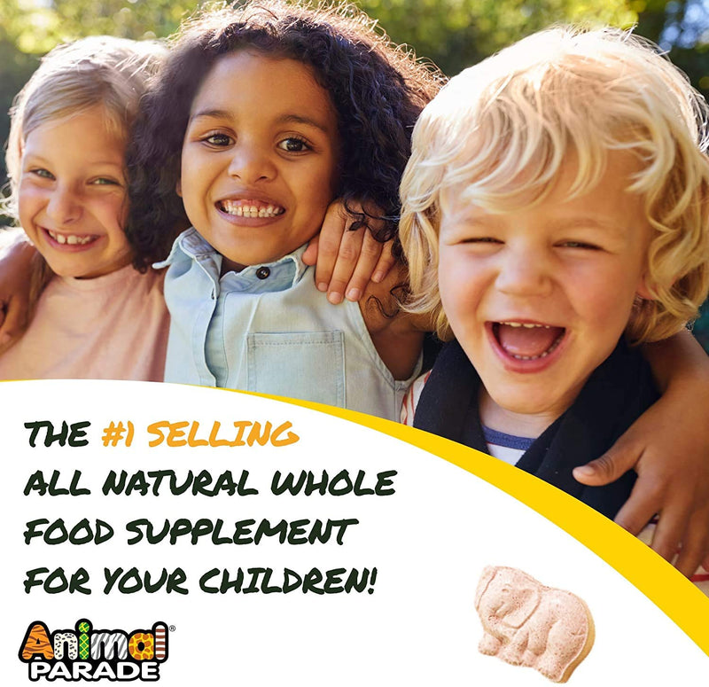 NaturesPlus Animal Parade Tummy Zyme Children’s Chewable Digestive Support - Active Enzymes, Lactase, Live Probiotics and Whole Foods - Vegetarian, Gluten Free - Tropical Fruit Flavour - 90 Animal Shaped Tablets - NewNest Australia