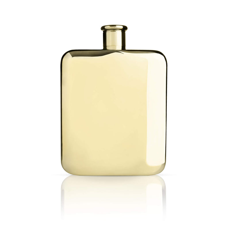 NewNest Australia - Viski Belmont Plated Flask, 6 oz, Gold 