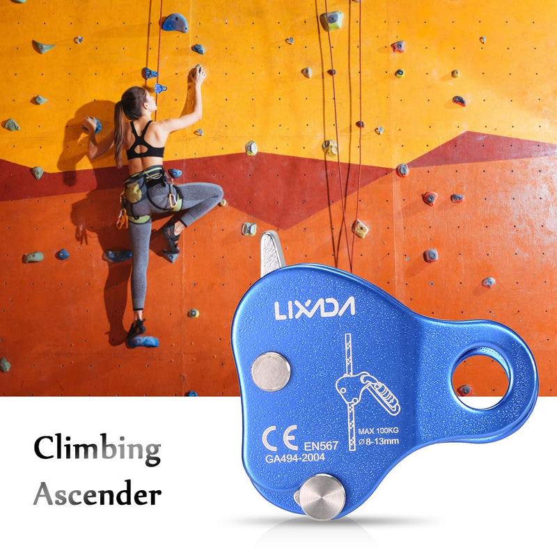 Lixada Rock Climbing Ascender Ultralight Fall Arrest Protection Belay Device Self-Locking 8-13MM Rope Grip Clamp for Outdoor Climbing and Rescue, Blue - NewNest Australia