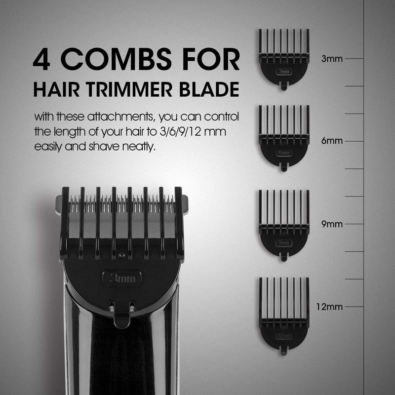 Hangsun Beard Trimmer Hair Clippers for Men Cordless Grooming Kit HC360 for Mustache, Stubble, Head and Face Hair USB Rechargeable - 7 in 1 Cutting Groomer - NewNest Australia