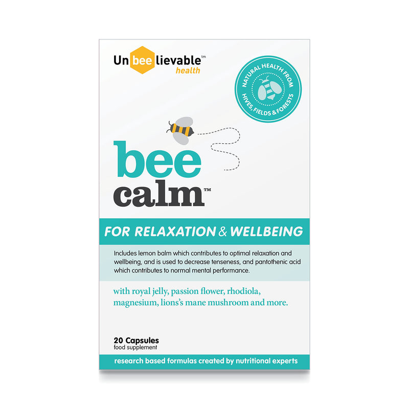 Unbeelievable Health Bee Calm Relaxation and Wellbeing Support - Created by Nutritional Experts – Help Increase Resistance to Stress – Plant Based & Gluten Free (Single Pack) 20 Count (Pack of 1) - NewNest Australia