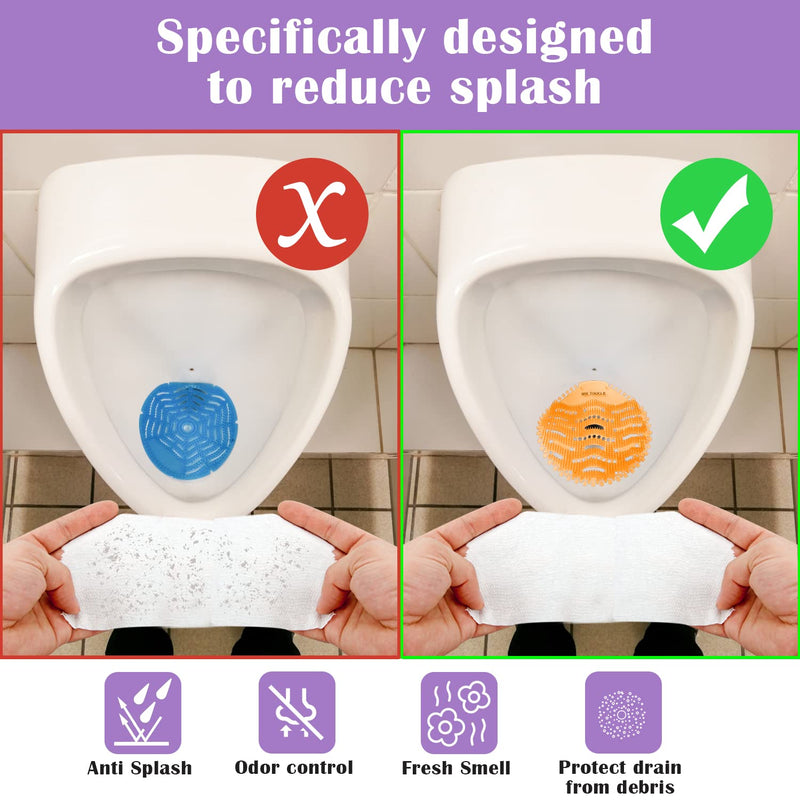 MR. TINKLE Urinal Screens Deodorizer–Set of 10 Urinal Screens–5x Orange and 5x Lavender Urinal Deodorizer–6.81in x 6.81in Commercial Air Freshener Ideal for Office, Mall, Restaurant - NewNest Australia