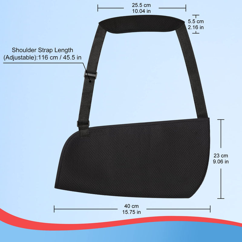 supregear Arm Sling, Adjustable Mesh Shoulder Immobilizer Arm Sling for Shower Breathable Medical Shoulder Elbow Support for Women Men, Fits Left/Right Arm, Black - NewNest Australia