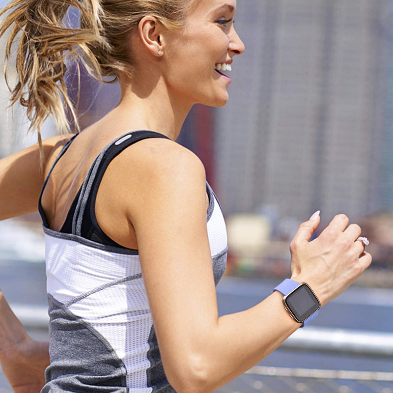 6 Pack Sport Bands Compatible with Fitbit Versa 2 / Fitbit Versa/Versa Lite/Versa SE, Classic Soft Silicone Replacement Wristbands for Fitbit Versa Smart Watch Women Men (6 Pack B, Small) - NewNest Australia