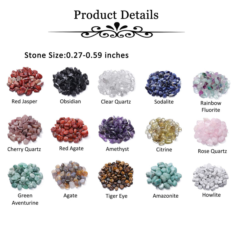 JSDDE Mineral Variety Tumbled Crystals Gemstone Reiki Healing Energy Meteorite Chips Stone for Chakra Balancing Meditation Crystal Collection Tumbled Chips Stone - NewNest Australia