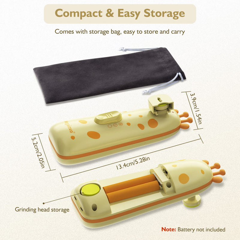 Baby Nail Trimmer Electric,Megainvo 13 in 1 Safe Baby Nail File with 10 Grinding Heads, Whisper Quiet, LED Light Baby Nails Clippers Electric for Baby Newborn Toddler Fingers&Toenails Kits, Orange - NewNest Australia