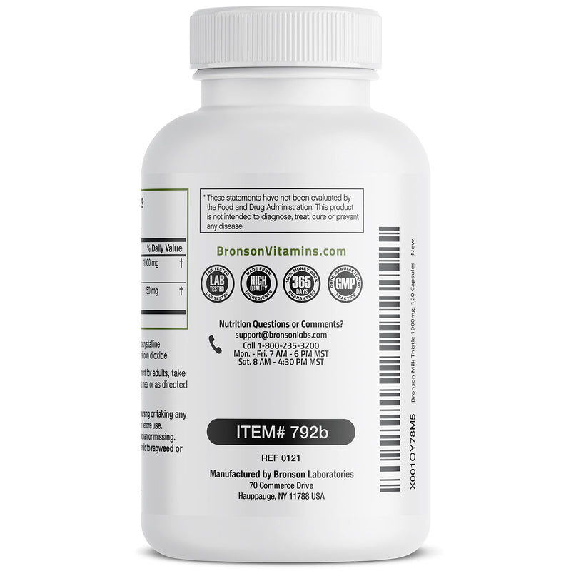 Milk Thistle 1000mg Silymarin Marianum & Dandelion Root Liver Health Support 120 Capsules 120 Count (Pack of 1) - NewNest Australia