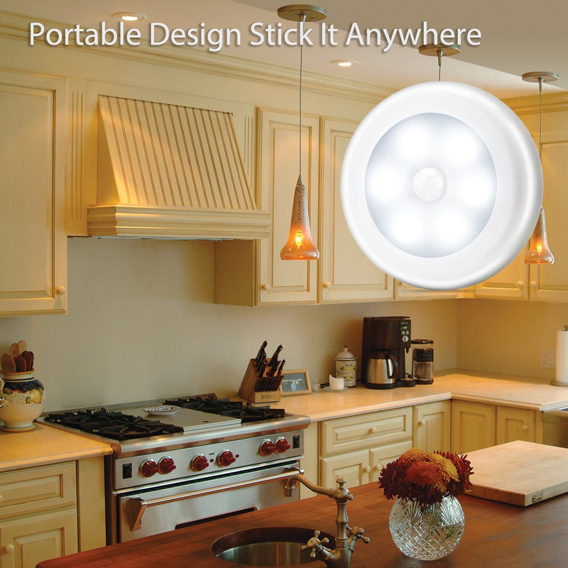 Novelty Place [Super Bright] LED Motion Sensor Lights - Cordless Battery Powered Built-in Magnets Optional Sticky Pads - Motion Sensing Bathroom Hallway Closet Nightlight - Pack of 3 - NewNest Australia