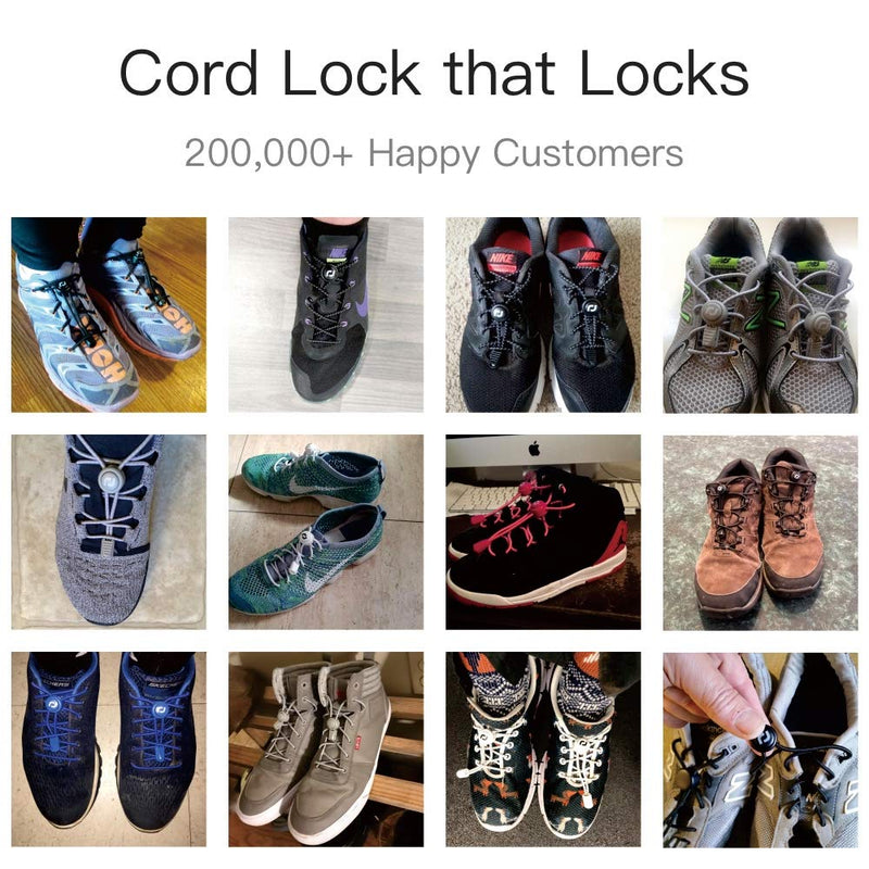 Heavy Duty Cord Locks - Double Hole Drawstring Stopper Fastener for No Tie Shoelaces and More Black - NewNest Australia