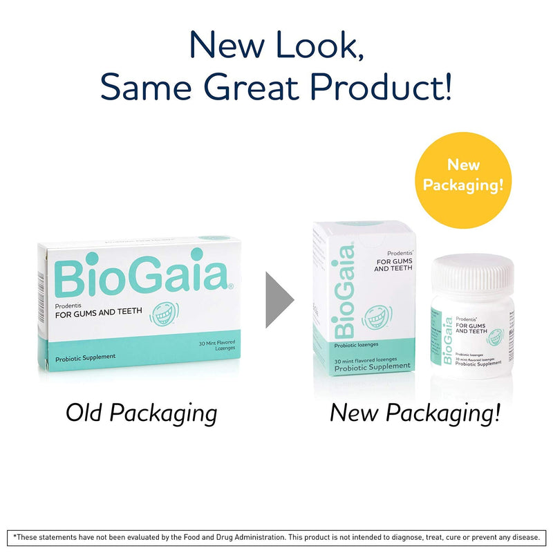 BioGaia Prodentis Mint Lozenges, A Dental Probiotic for Men and Women, Promotes Healthy Teeth and Gums, Fights Bad Breath, Alcohol Free, 30 Lozenges - NewNest Australia
