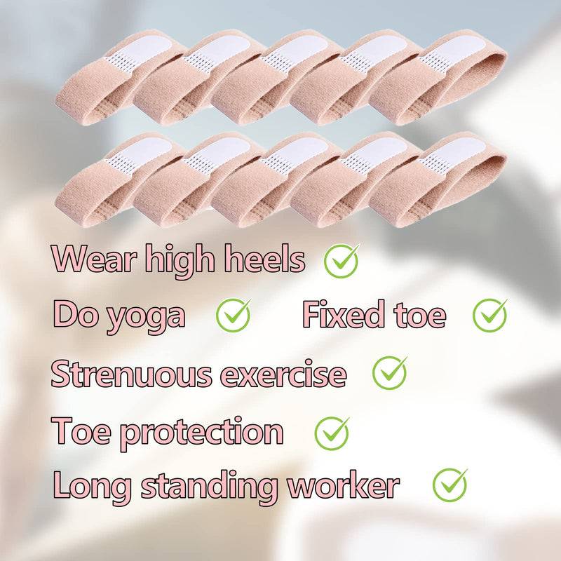 Pack of 10 hammer toe splint bandage, hammer toe corrector, toe separator, toe splint, toe bandages for correcting hammer toes, broken toes, crooked toes - NewNest Australia