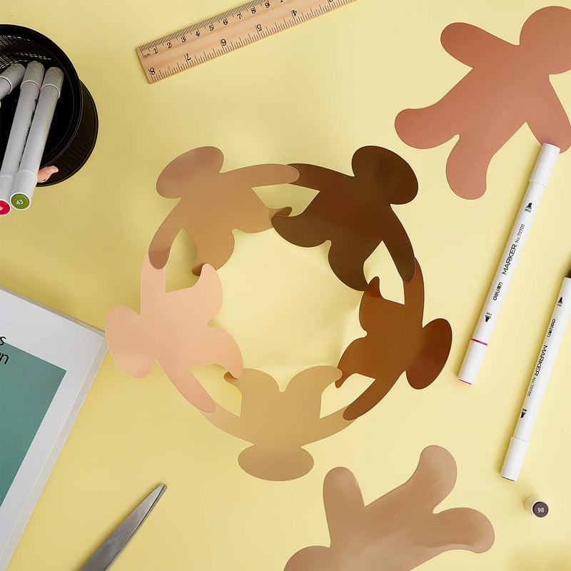 50 Pieces Person Multicultural Creative Cut-Outs People Shape Paper Cutout for Children to Design and Decorate, Craft Group Projects, Unity in Diversity Kids' Craft Projects for School/Home, 5.5 Inch - NewNest Australia