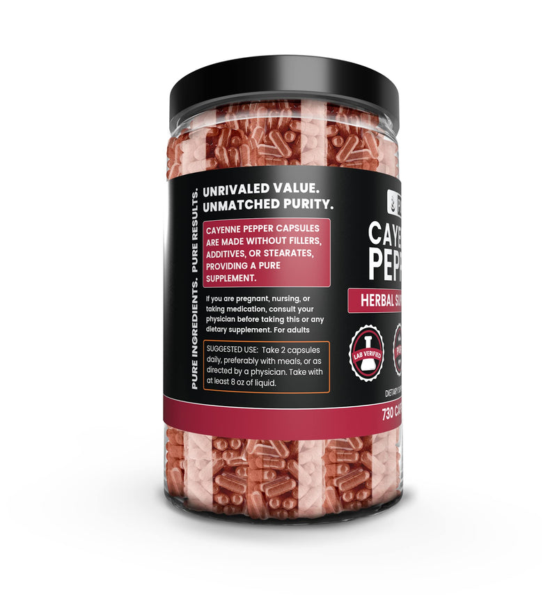Pure Original Ingredients Cayenne Pepper (730 Capsules) No Magnesium Or Rice Fillers, Pure, Lab Verified - NewNest Australia