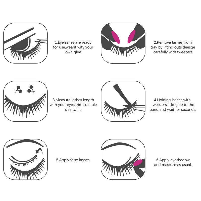 False Eyelashes 4 Pairs - Professional Reusable Face Eyelashes Fit for All Eyes, Natural Thick Hand-Made 3D Faux Mink Eyelashes for a Beautiful Makeup Look (G106) - NewNest Australia