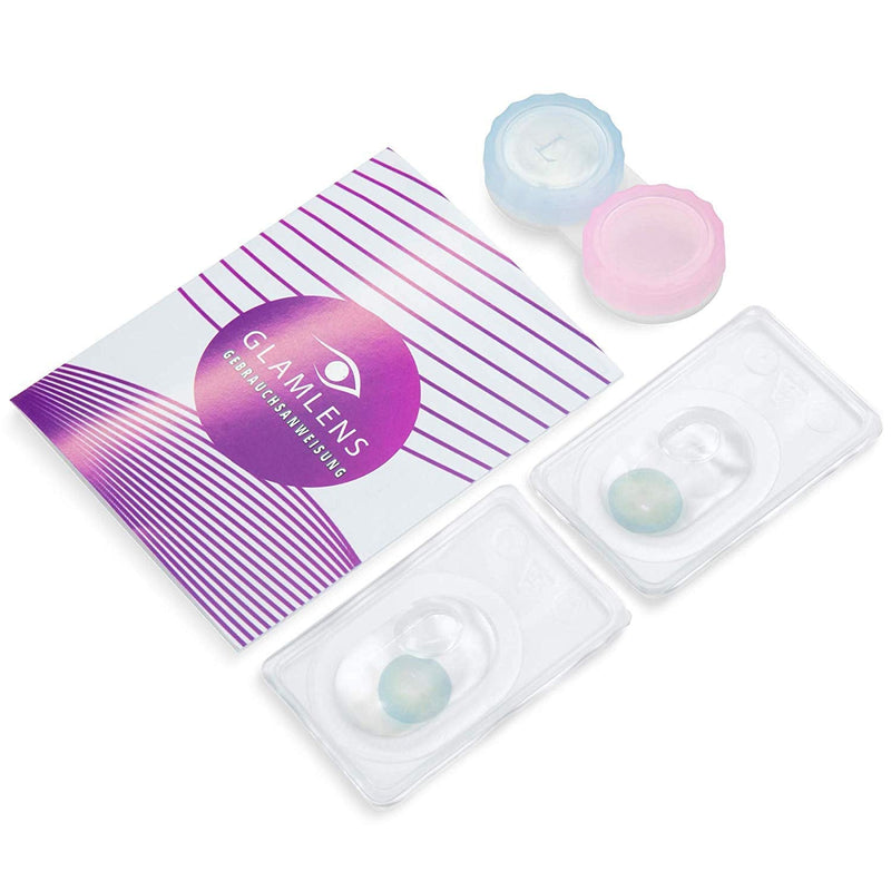 Very opaque and natural blue contact lenses SILICONE COMFORT NEW in colored blue + container from GLAMLENS - 1 pair (2 pieces) - DIA 14.00 - without strength 0.00 diopters 0.0 diopters 8.6 millimeters 14.00 millimeters 2.0 - NewNest Australia