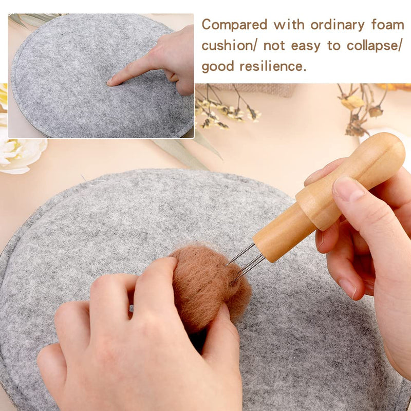 Needle Felting Pad, 9.44 x 9.44 x 1.38 Inch, Grey Sponge Needle Felting Pad, Needle Felting Mat with Felting Needle Tool with 3 Needles Accommodates Any Felting Project - NewNest Australia