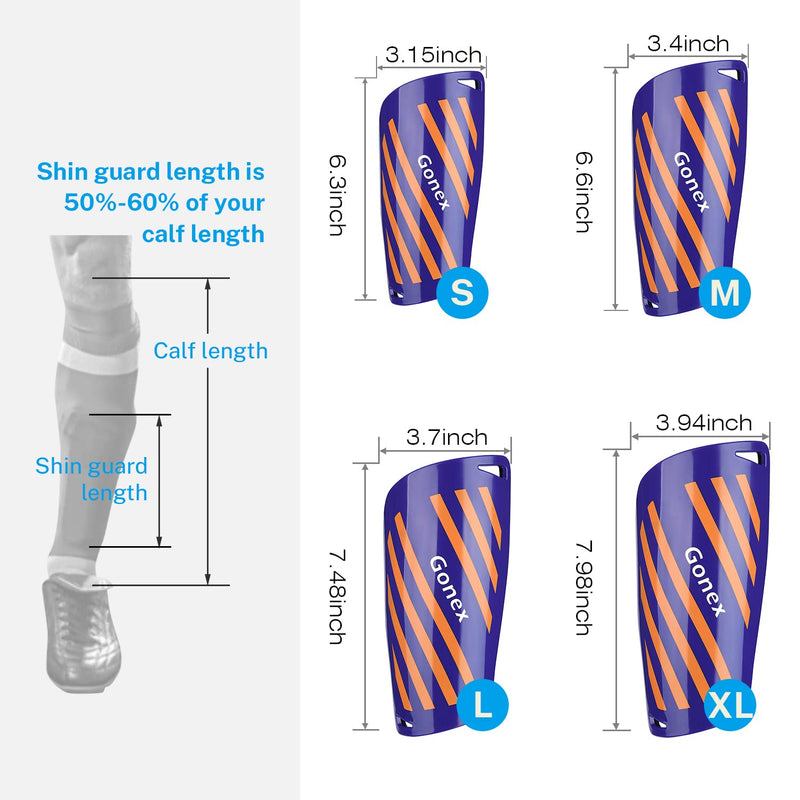 Gonex Soccer Shin Guards for Kids Adult, Youth Boys Girls Shin Guards Slip in Soccer Shin Pad Sleeves Canilleras for Football Games, EVA Cushion Protection Reduce Shocks & Injuries Blue Sleeves Small - NewNest Australia