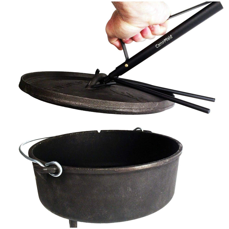 CampMaid Dutch Oven Kickstand & Lid Lifter - Durable Dutch Oven Lid Lifter - Lightweight & Portable Camp Cooking Accessories - Unique Camp Kitchen Equipment - Outdoor Cooking Essentials - NewNest Australia