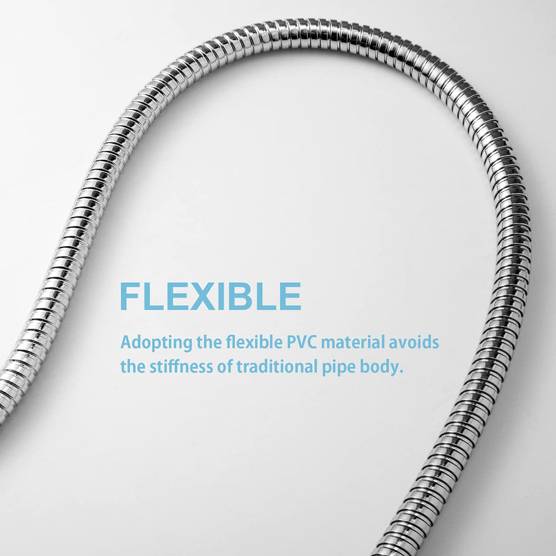 OFFO Shower Hose, 63 Inches No Kink Stainless Steel Shower Hose Attachment Electroplating Handheld Shower Head Hose Flex Hoses Extension with Brass Insert & Nut for Pet Bathing Cleaning, Chrome - NewNest Australia