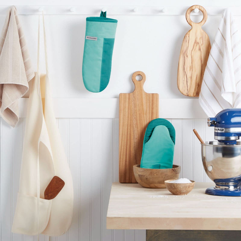 KitchenAid Beacon Two-Tone Oven Mitt 2-Pack Set, 5.75"x13", Aqua Sky 5.75"x13" - NewNest Australia