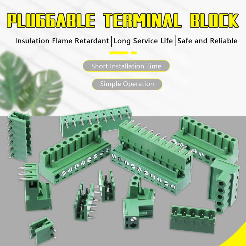 Mardatt 32Pcs 9 Type Pluggable Terminal Blocks Connector Socket, 5mm/0.2inch Pitch PCB Mount Screw Male Female Connectors(2/3/4/5/6/7/8/9 Pins) - NewNest Australia