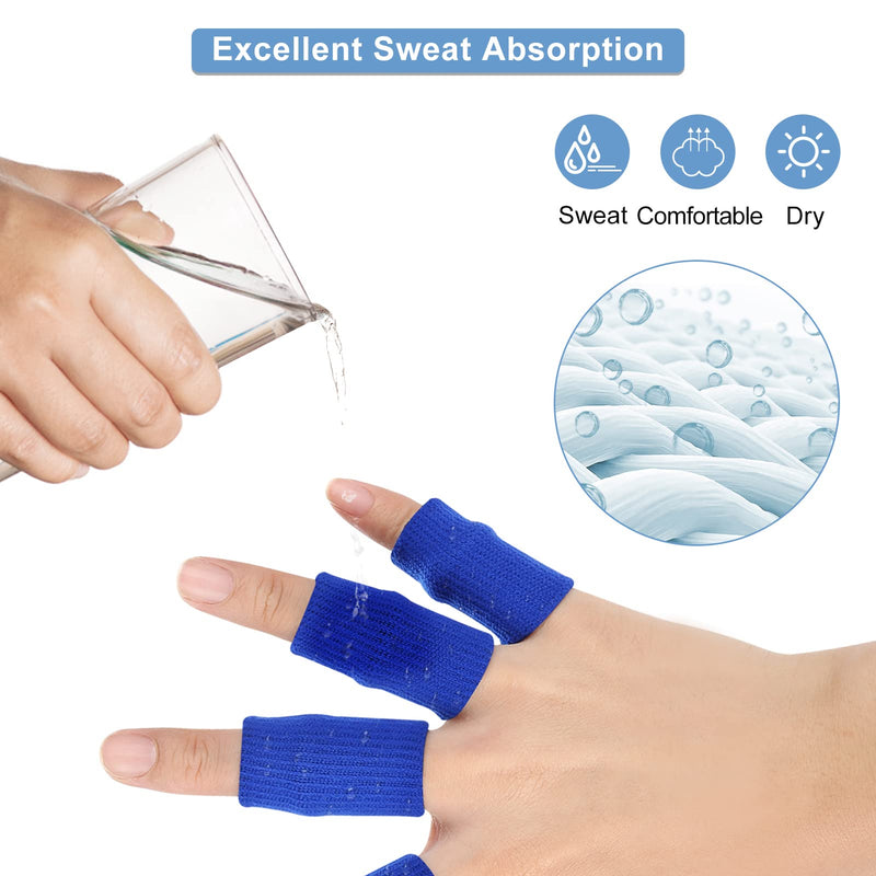 Finger Bandages, Finger Protectors, Pack Of 10, Stretchy, Flexible Finger Cuffs, Support, Finger Protection, Sports Aid, Arthritis Band Wrap For Pain Relief, Arthritis, Trigger Finger Or (Blue) - NewNest Australia