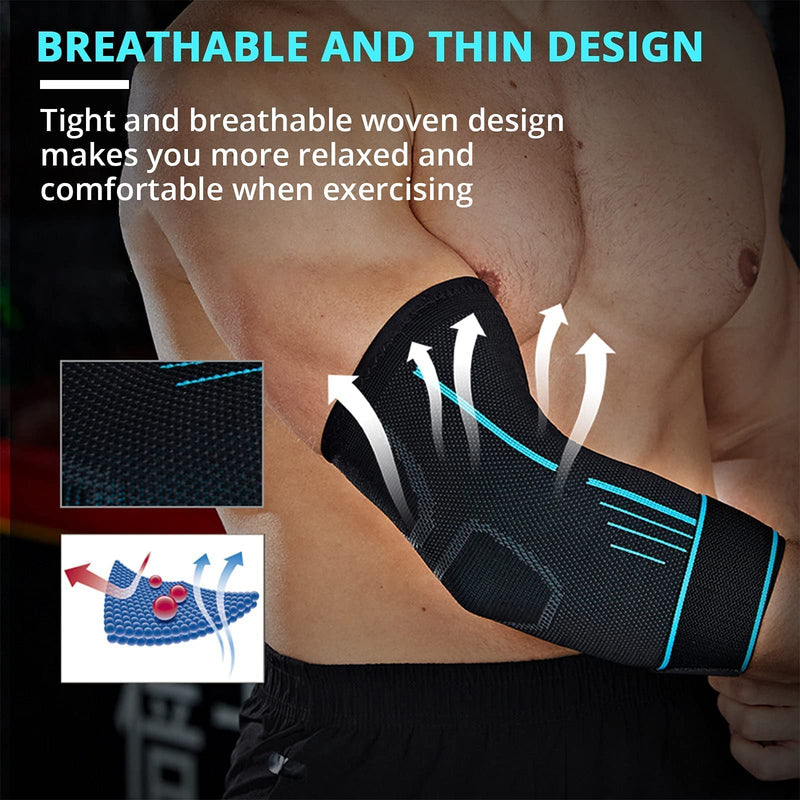 Milaiun Elbow Bandage 2 Pieces, Elbow Bandage 100% Non-Slip With Strap, Elbow Support, Elbow Pads For Women, Men, Golfer'S Arm, Tennis Elbow, Sports, Tennis, Weight Sports, Golf - NewNest Australia